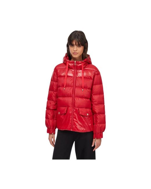 Liu Jo Jassen ,Rood ,Nylon Gewatteerde Nylon Jas in het Red