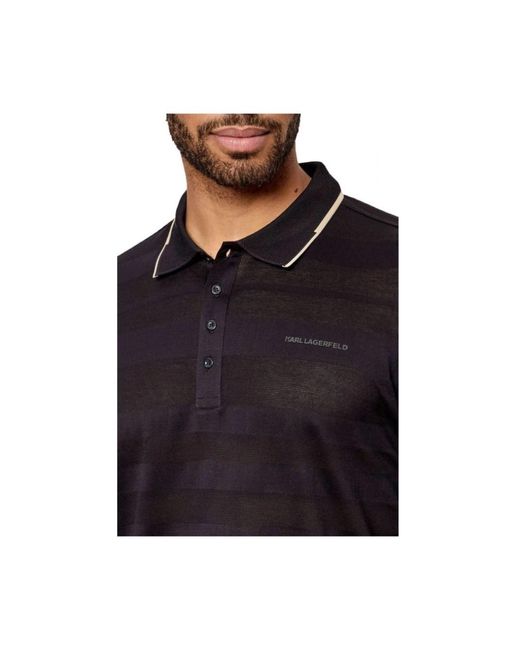 Karl Lagerfeld Black Polo Shirts for men