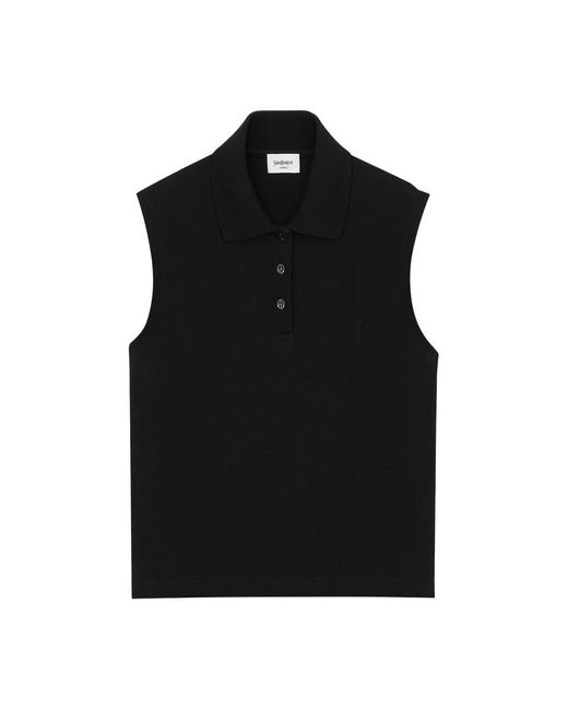 Saint Laurent Black Sleeveless Tops