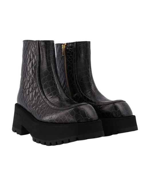 Marni Black Zip Booties