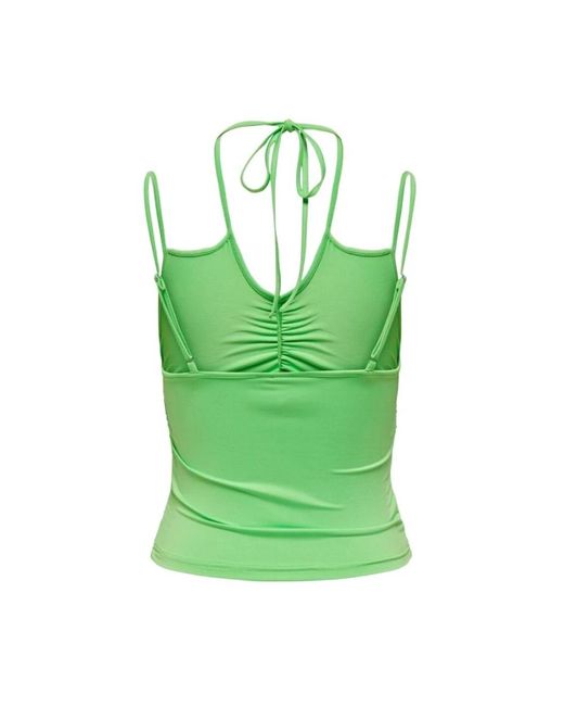 ONLY Tops ,Groen ,Polyester Mouwloze Zomerse Groene Top Met Ruches in het Green