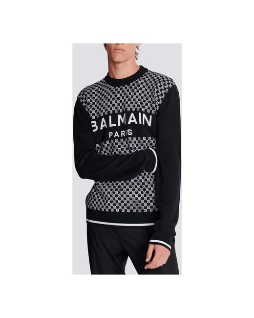 Knitwear > round-neck knitwear Balmain pour homme en coloris Black