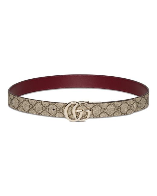 Gucci Red Reversible Gg Marmont Wide Belt, Size 100