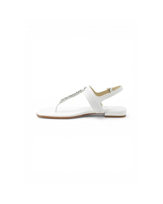 Michael Kors White Flat Sandals