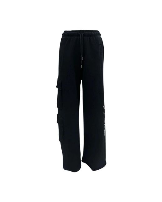 Marcelo Burlon Black Wide Trousers