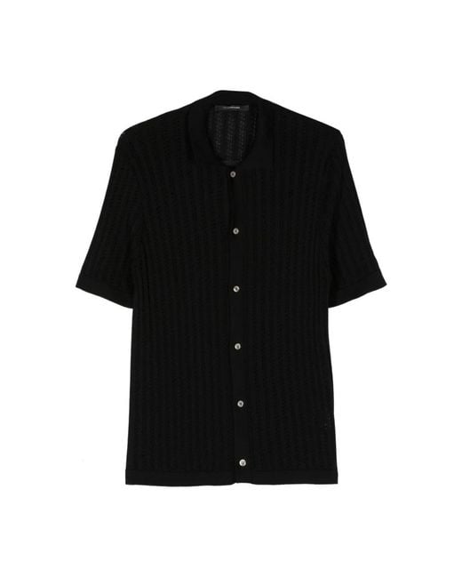 Tagliatore Black Short Sleeve Shirts for men