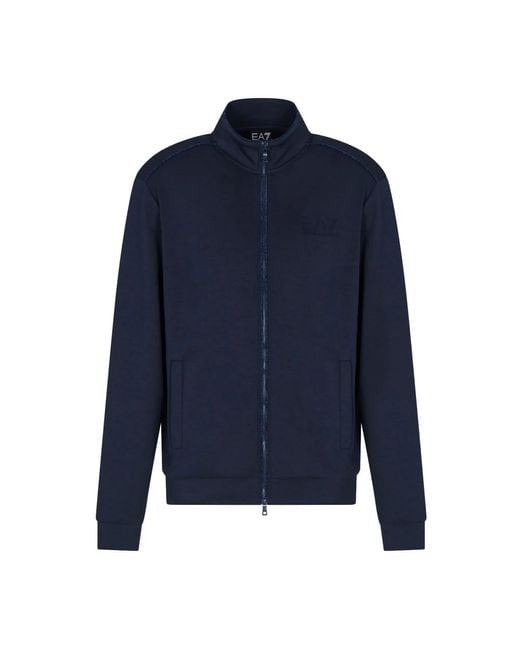 EA7 Blue Zip-Throughs for men