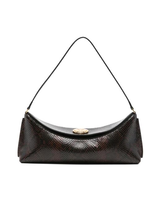 Jacquemus Zwarte Schoudertas Met Omslagtop in het Black