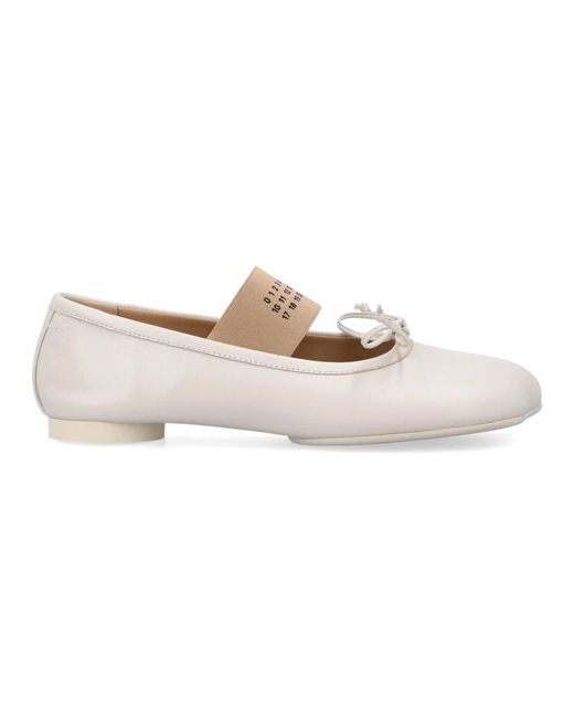 MM6 by Maison Martin Margiela White Geschlossene Banane Anatomische Ballerinas