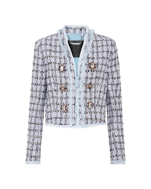 Philipp Plein Jassen ,Blauw ,Tweed Tweed Blazer in het Blue