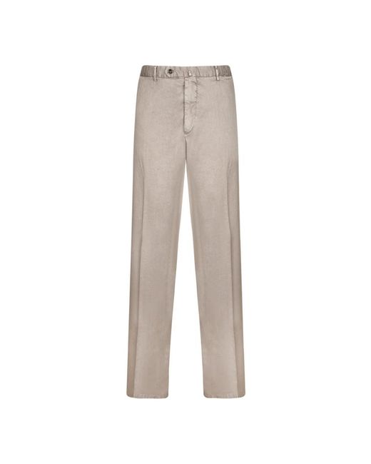 Dell'Oglio Gray Straight Trousers for men