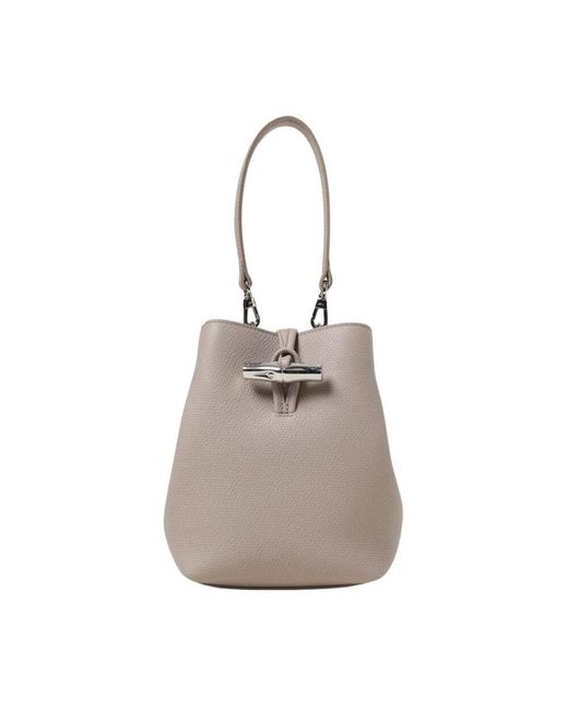 Longchamp Gray Elegante Taubengraue Eimer Tasche