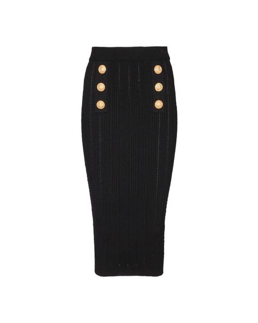 Balmain Midi Skirts in het Black