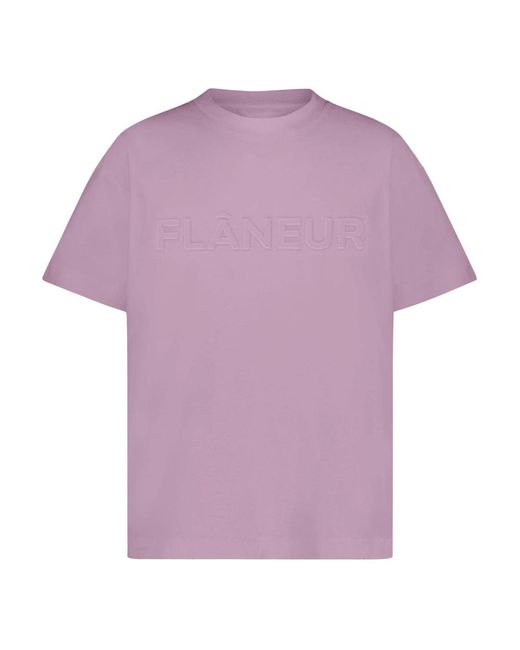 flâneur Geprägtes Logo-T-Shirt in Purple für Herren