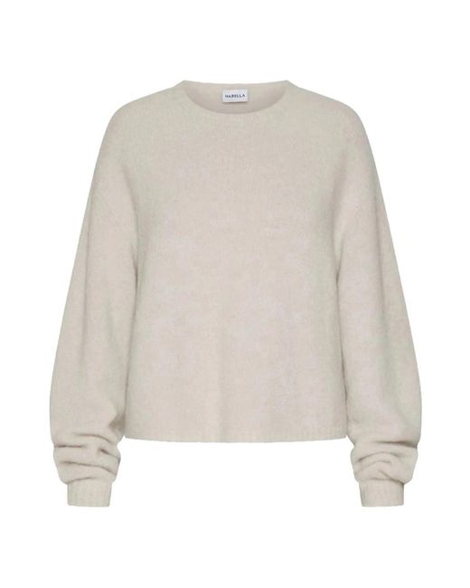 Marella White Round-Neck Knitwear