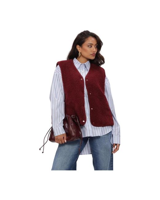 Object Jassen ,Rood ,Polyester Objella Gilet Noos in het Red