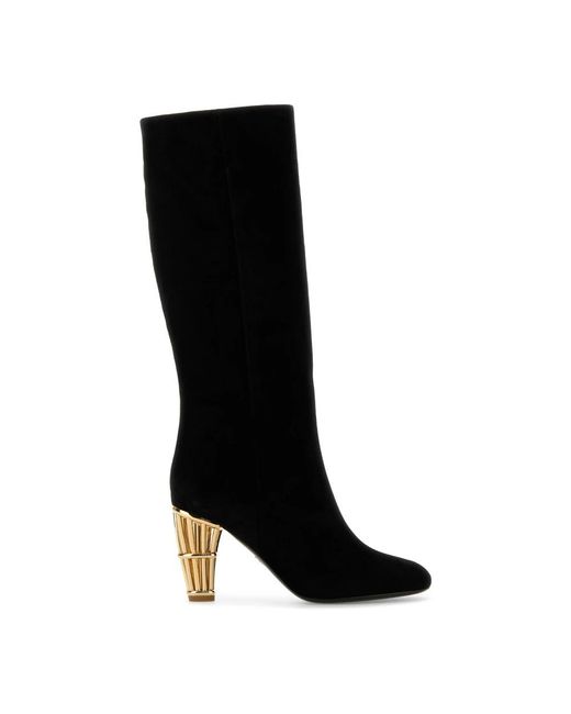 Ferragamo Black Heeled Boots