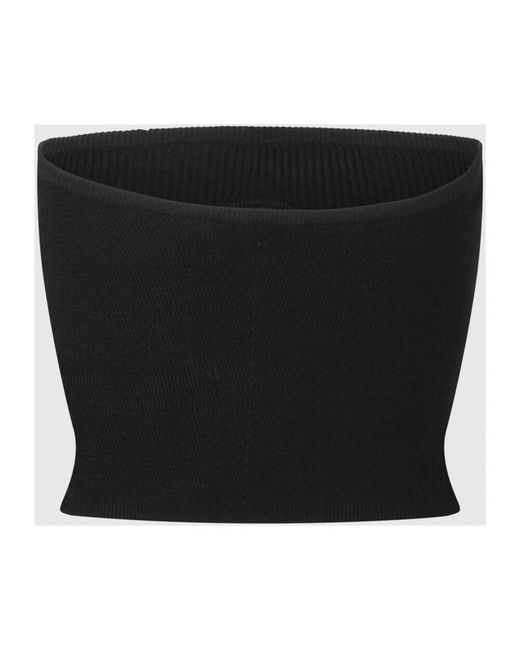 DIESEL Black Gestricktes crop top mit aussparungen