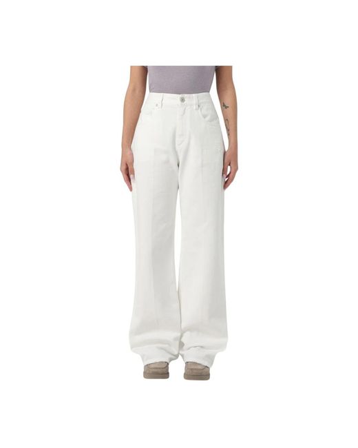 Wide Jeans Brunello Cucinelli de color White