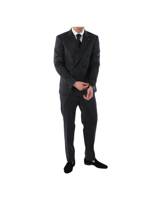 Double Breasted Suits Tagliatore de hombre de color Black