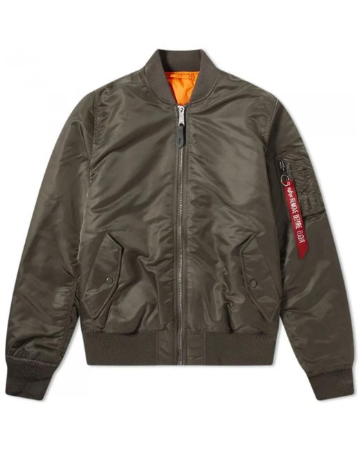Alpha Industries Jassen ,Grijs ,Polyester Klassiek Ma-1 Jack in het Green voor heren