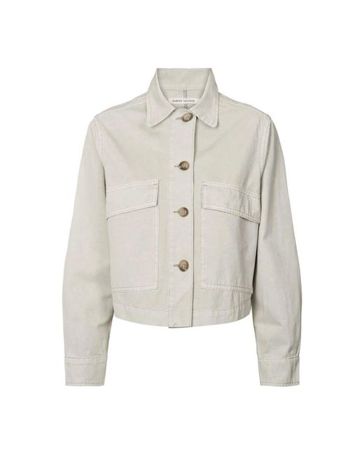 Rabens Saloner Gray Canvas jacke grau cloud neva modell