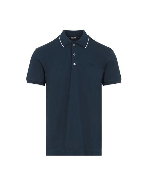 Zegna Dunkelgrünes poloshirt in Blue für Herren
