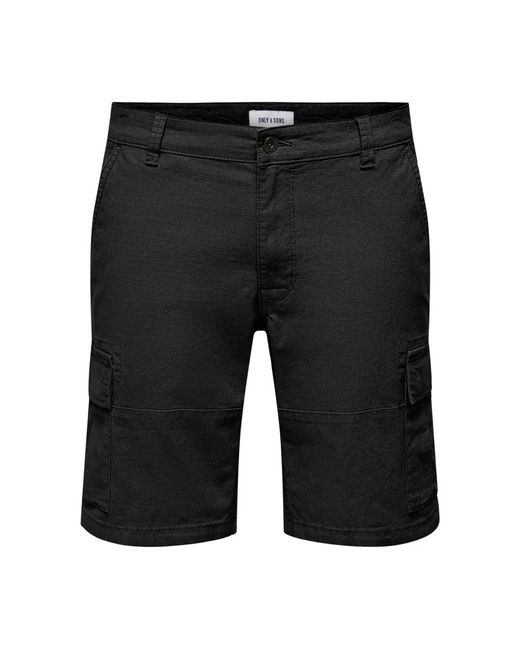 Only & Sons Cargo bermuda shorts für männer in Black für Herren
