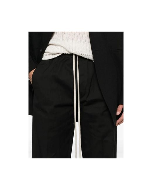 Rick Owens Black Straight Trousers for men
