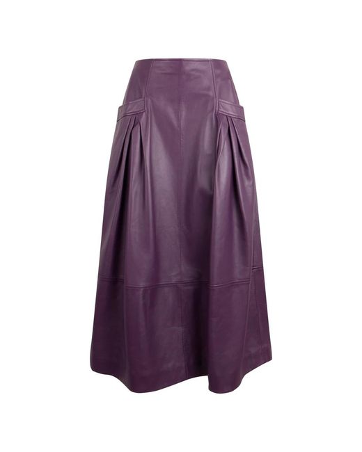 Alberta Ferretti Purple Leather Skirts