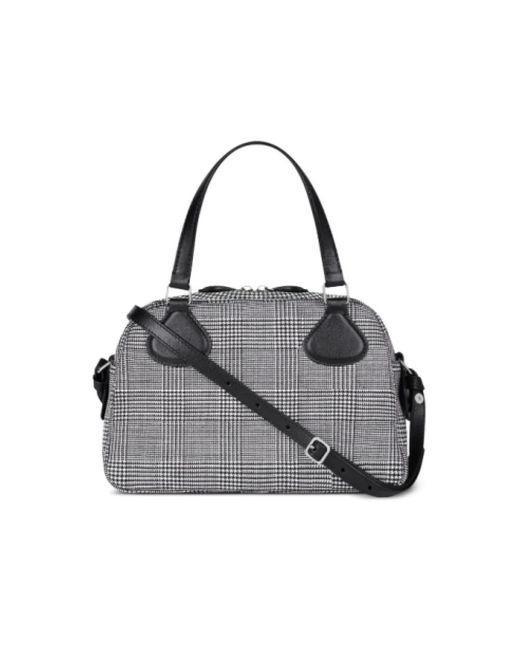 Courreges Gray Prince Of Wales Bowling Bag