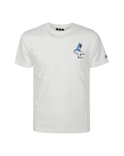 Mc2 Saint Barth Batman weiße baumwoll-t-shirt in White für Herren