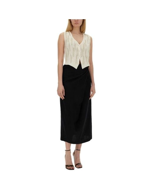 Alysi Black Midi Skirts