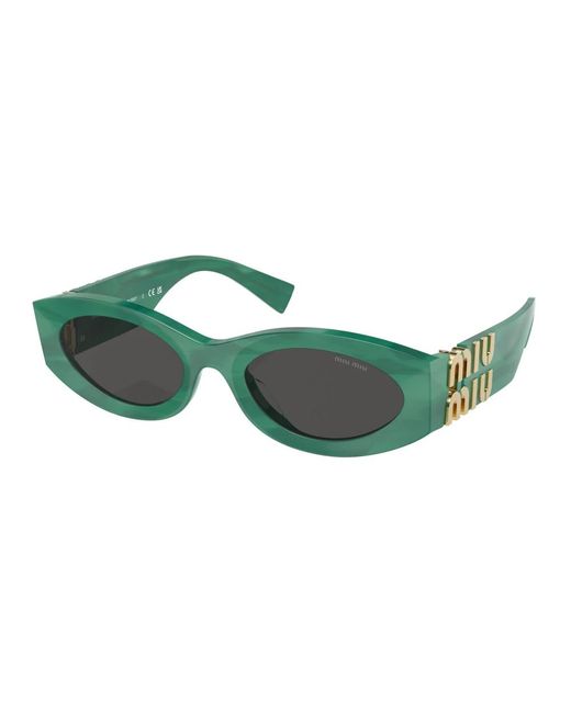 Miu Miu Green Grün/dunkelgrau sonnenbrille,havana/braune sonnenbrille,matte schwarze sonnenbrille