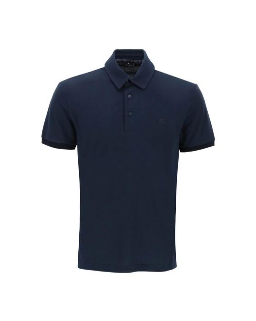 Etro Tops ,Blauw ,Katoen Pegasus Logo Polo Shirt in het Blue voor heren