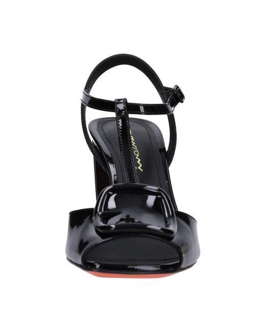 Santoni Black High Heel Sandals