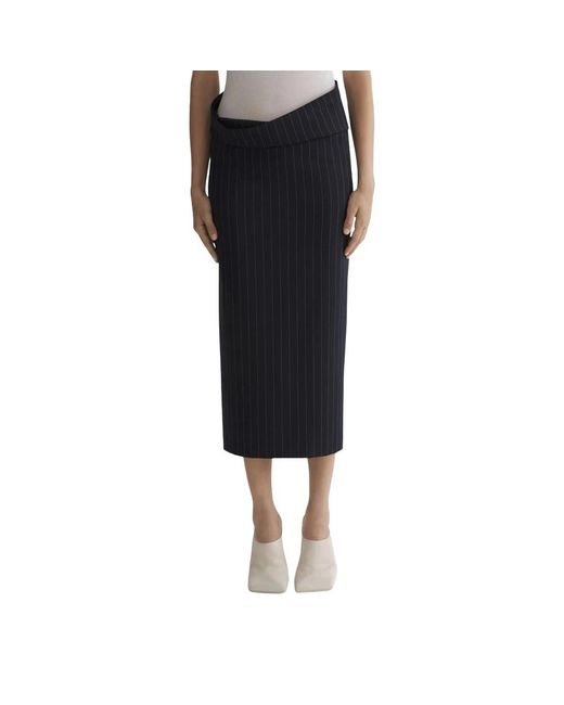 Mugler Pinstriped Split Rok in het Black
