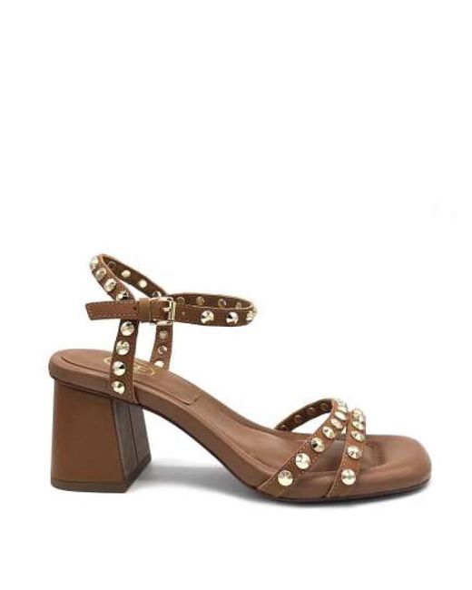 Studded leather sandal di Ash in Brown
