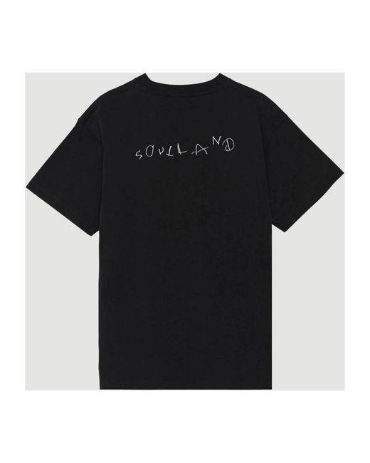 Soulland Black Bedrucktes baumwoll-t-shirt