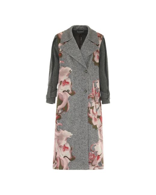 Alberta Ferretti Gray Double-Breasted Coats
