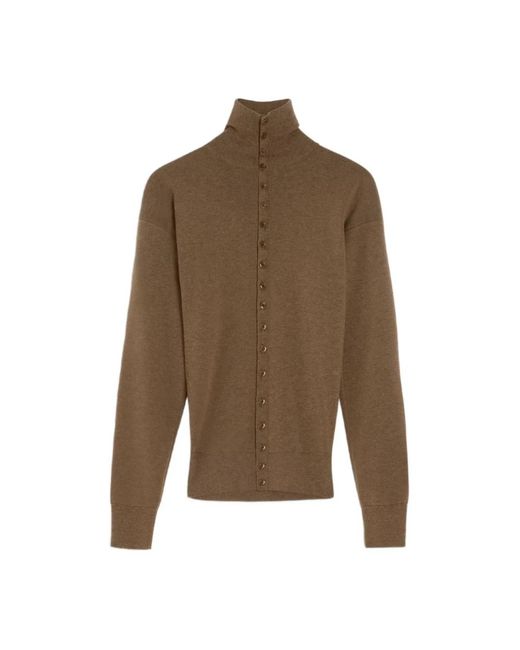 Lemaire Brown Buttoned Fitted Cardigan