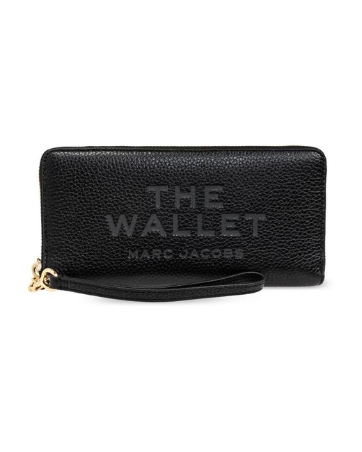 Marc Jacobs Accessoires ,Zwart ,Leer Portemonnee Met Logo in het Black