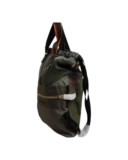 Dolce & Gabbana Black Militärgrüner Patchwork Rucksack Rucksack