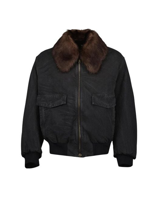 Prada Black Faux Fur & Shearling Jackets for men