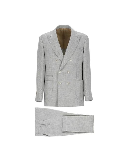 Brunello Cucinelli Gray Single Breasted Suits for men