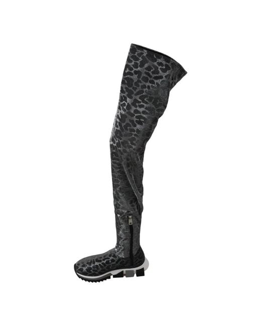 Dolce & Gabbana Black Over-The-Knee Boots