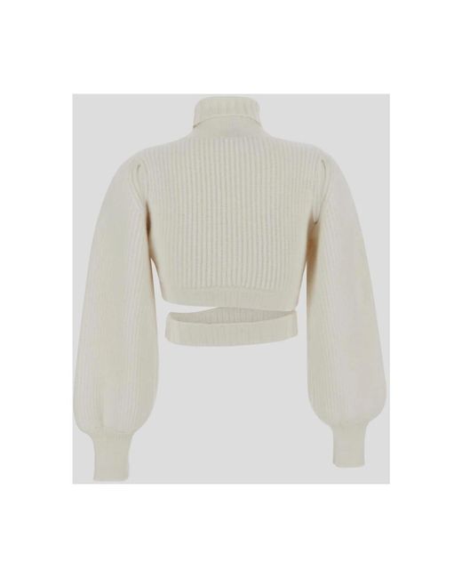 ANDREA ADAMO White Modischer Cropped Sweater