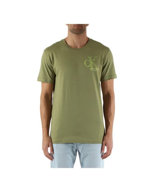 Calvin Klein Baumwoll logo print t-shirt in Green für Herren