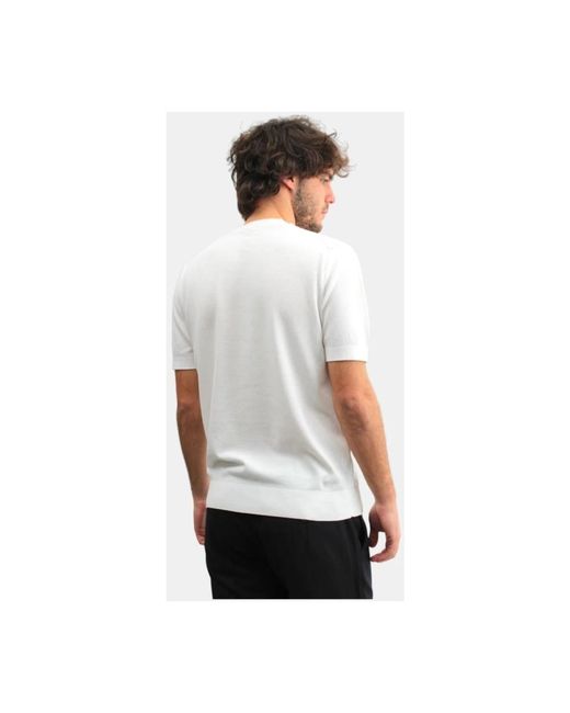 Paolo Pecora Weißes rundhals-t-shirt wabenmuster in White für Herren