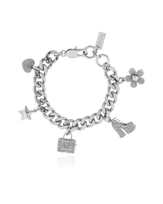 Marc Jacobs Accessoires ,Grijs ,Armband Met Bedels in het Metallic